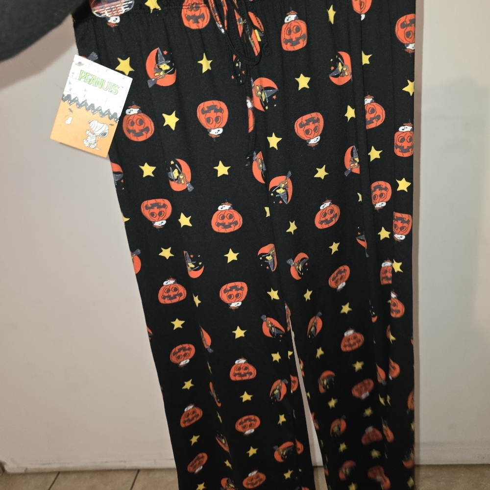 Halloween Snoopy Pumpkin Print Pajama Pants
